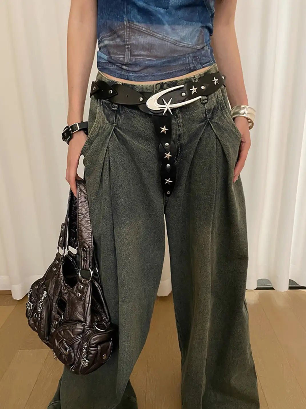 Unclecm |  Fashion Star Wide Leather Belt