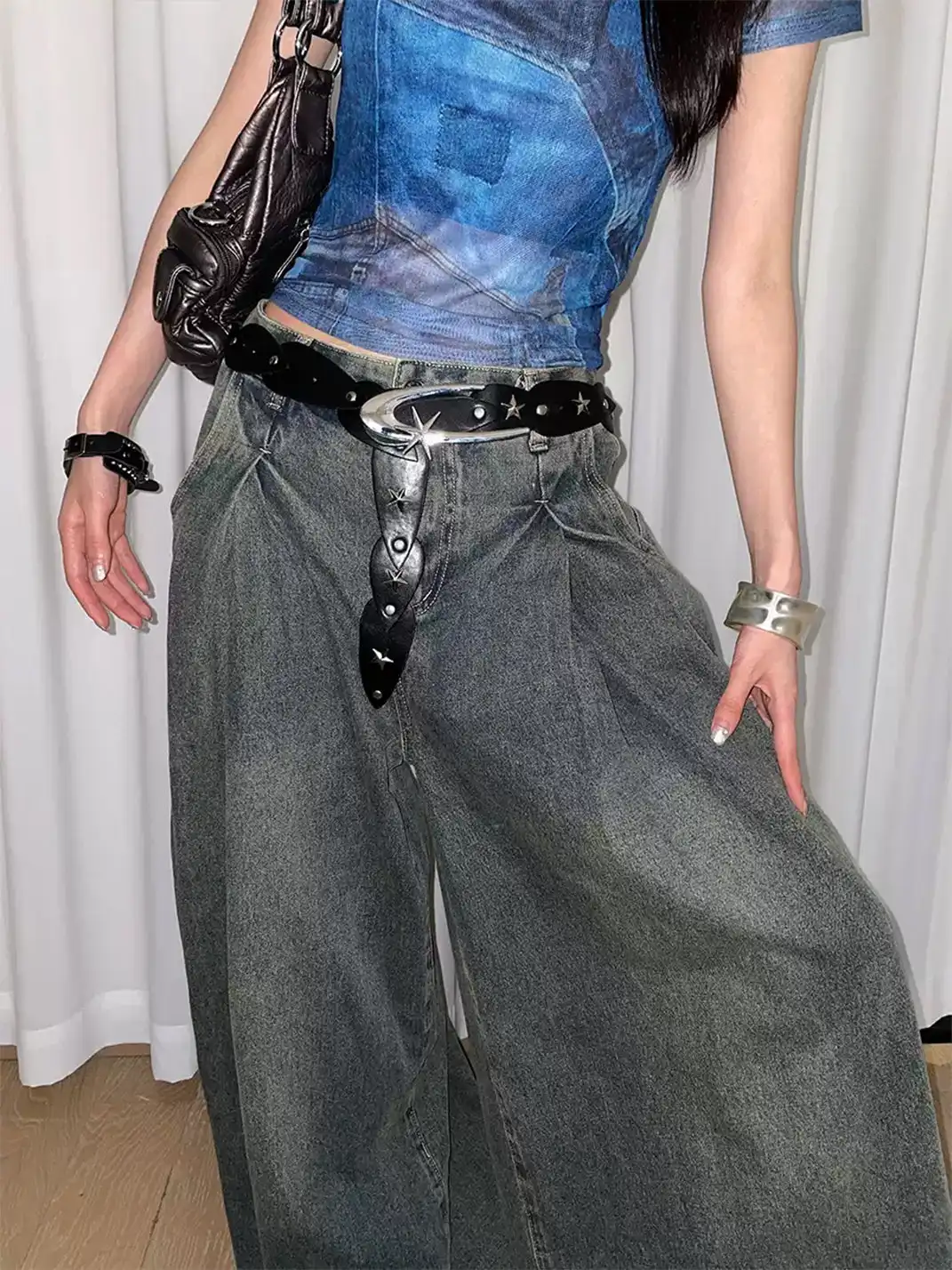 Unclecm |  Fashion Star Wide Leather Belt