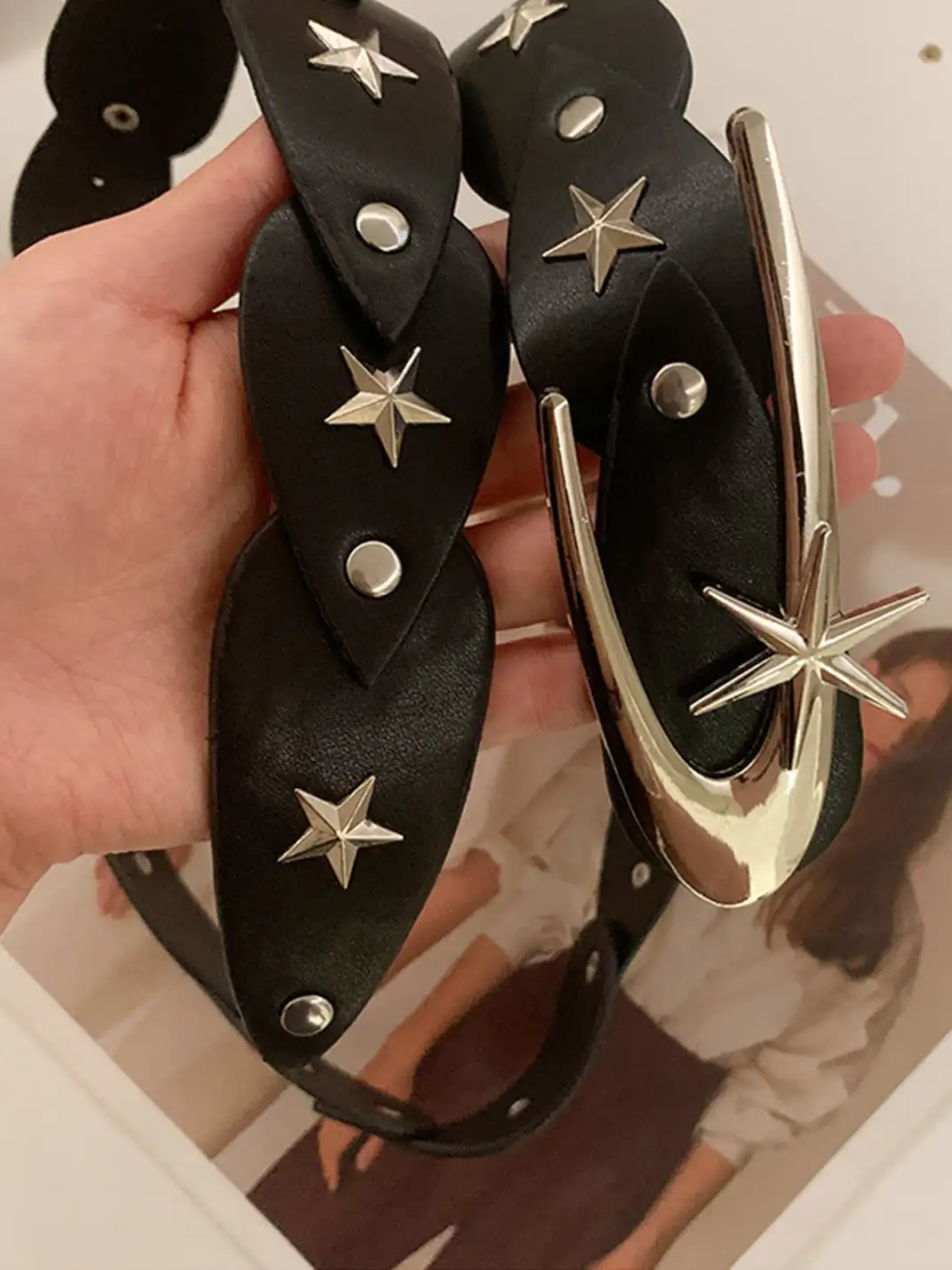 Unclecm |  Fashion Star Wide Leather Belt