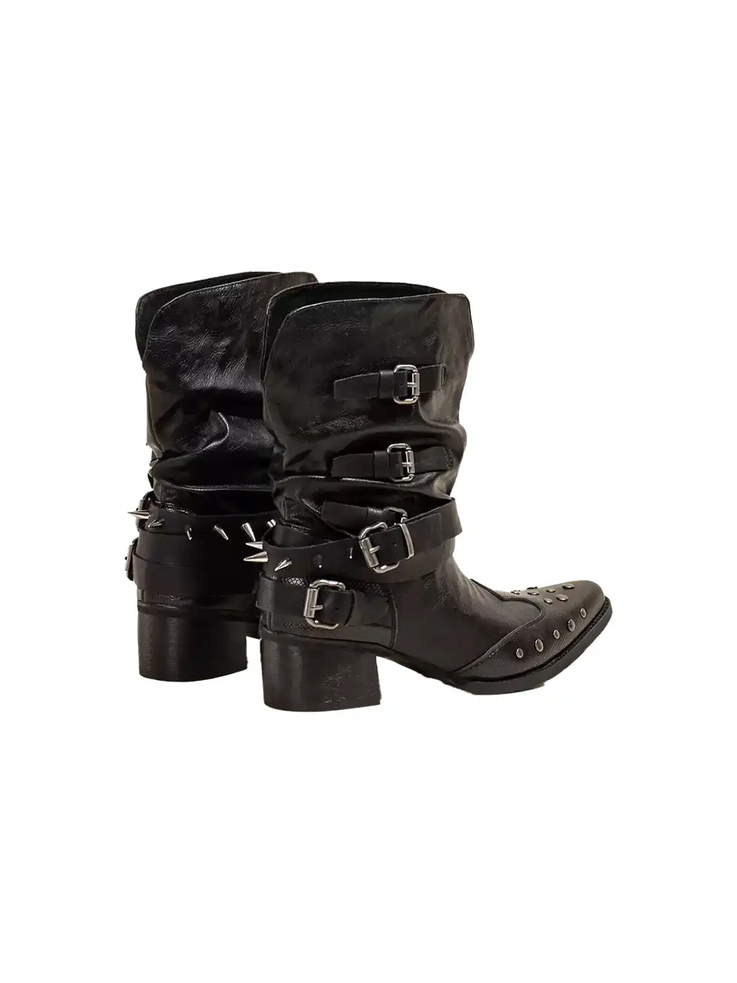 OLDMEOW |  Western-Inspired V-Cut Ankle Boots