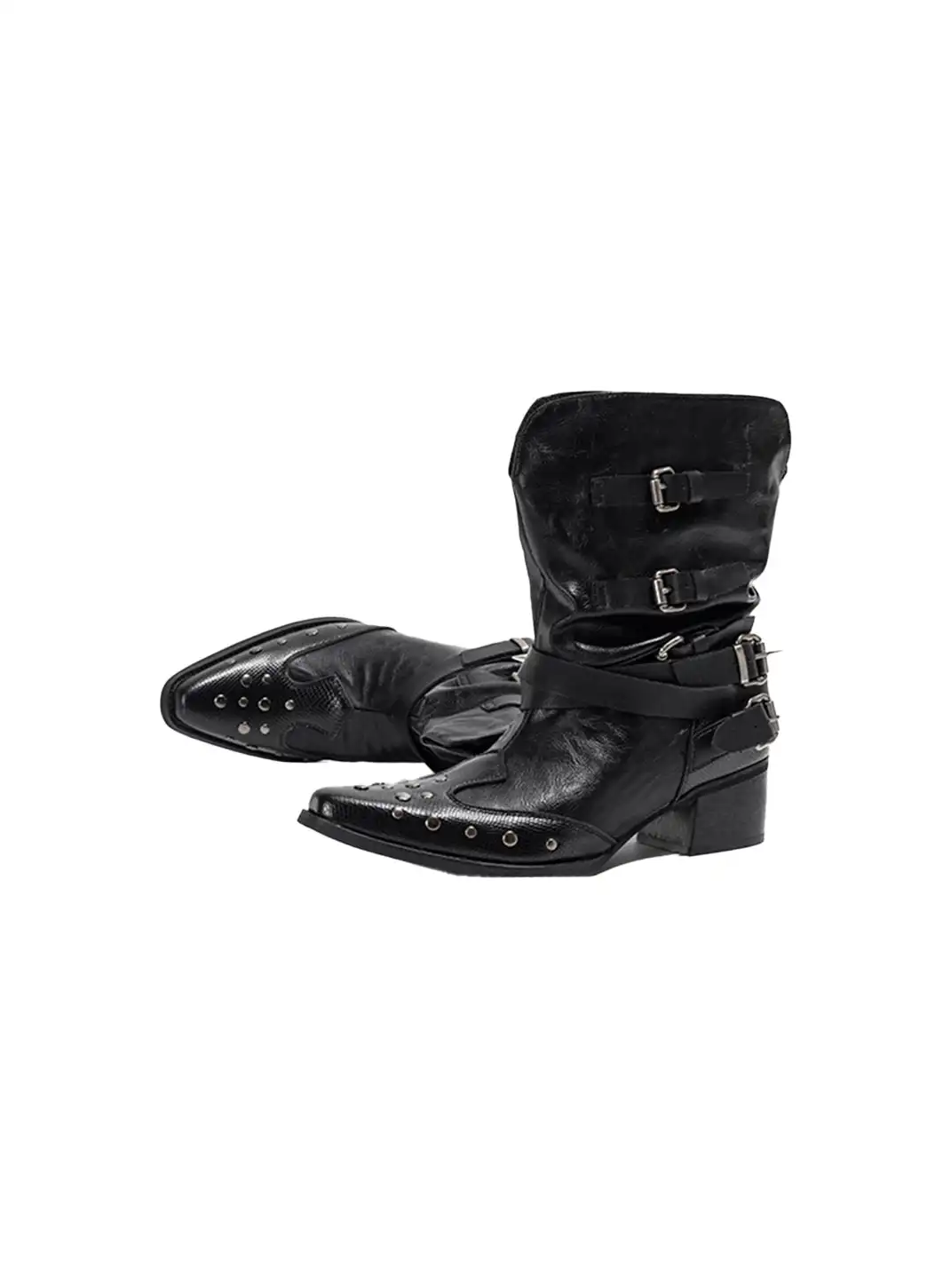 OLDMEOW |  Western-Inspired V-Cut Ankle Boots
