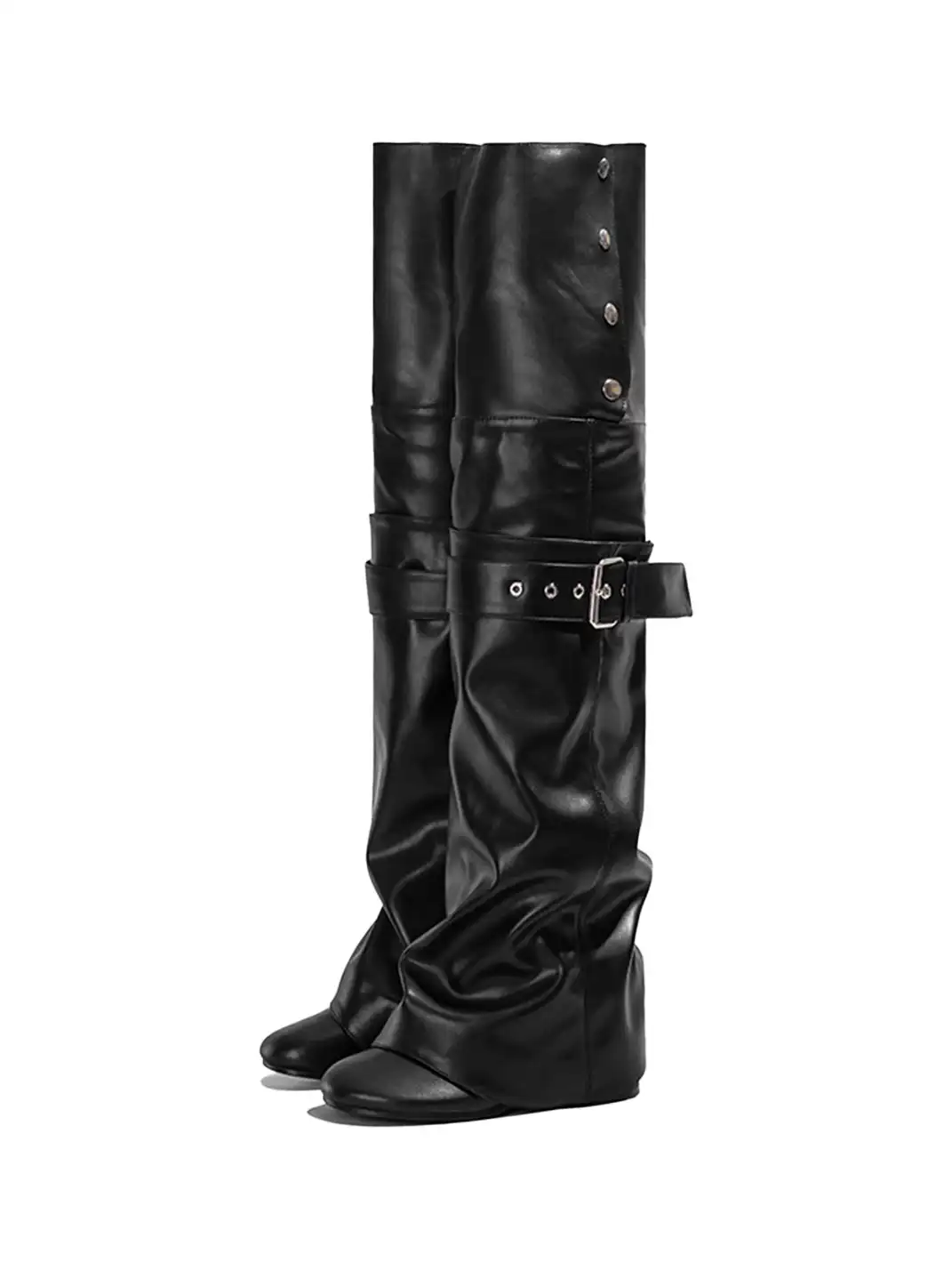 OLDMEOW |  2-in-1 Leather Over the Knee Boots