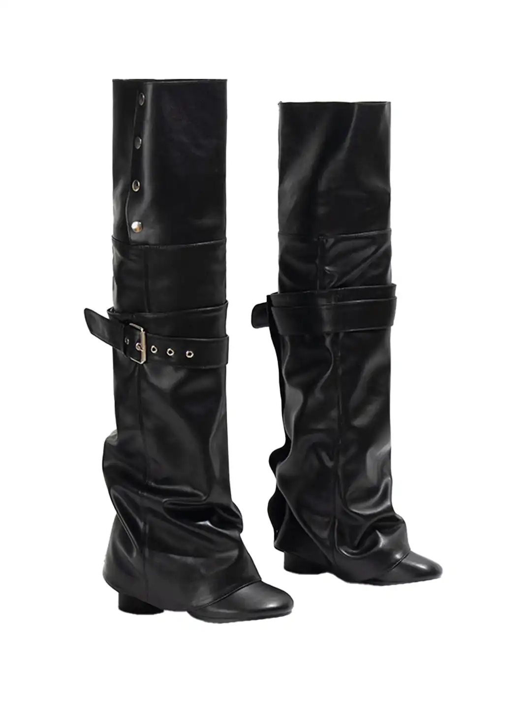 OLDMEOW |  2-in-1 Leather Over the Knee Boots