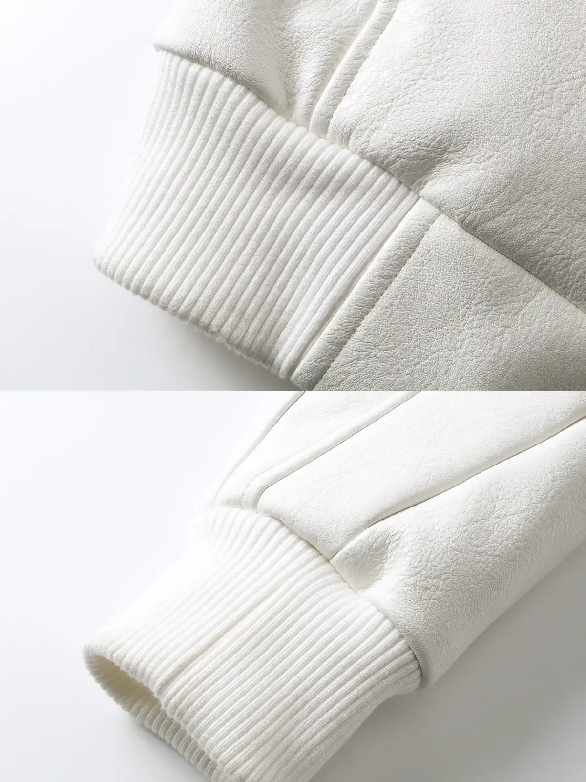 REBEL WAVE | White Devil Fur Collar Leather Jacket