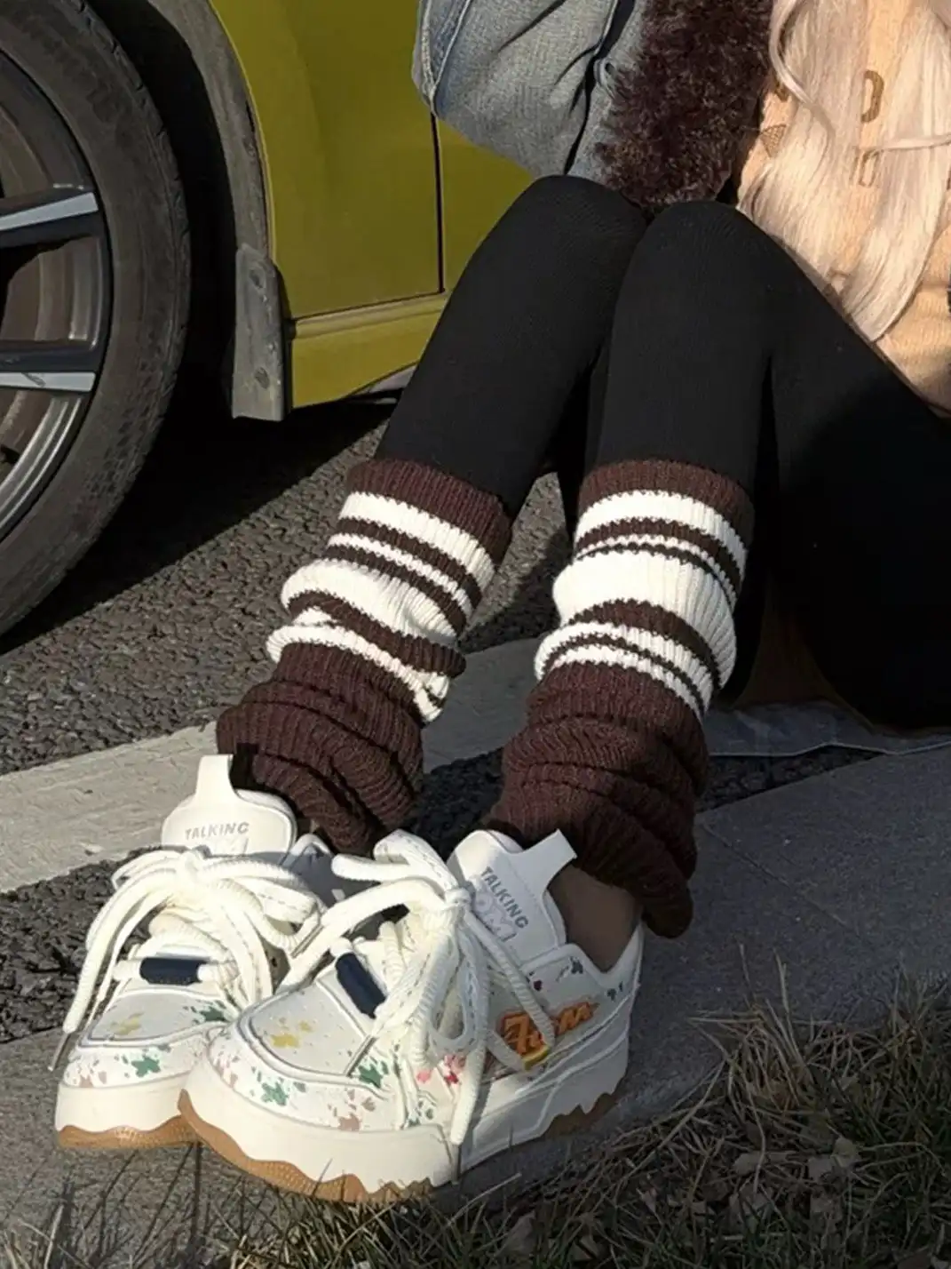 TALKING TOM丨Burgundy Casual Bread Sneakers