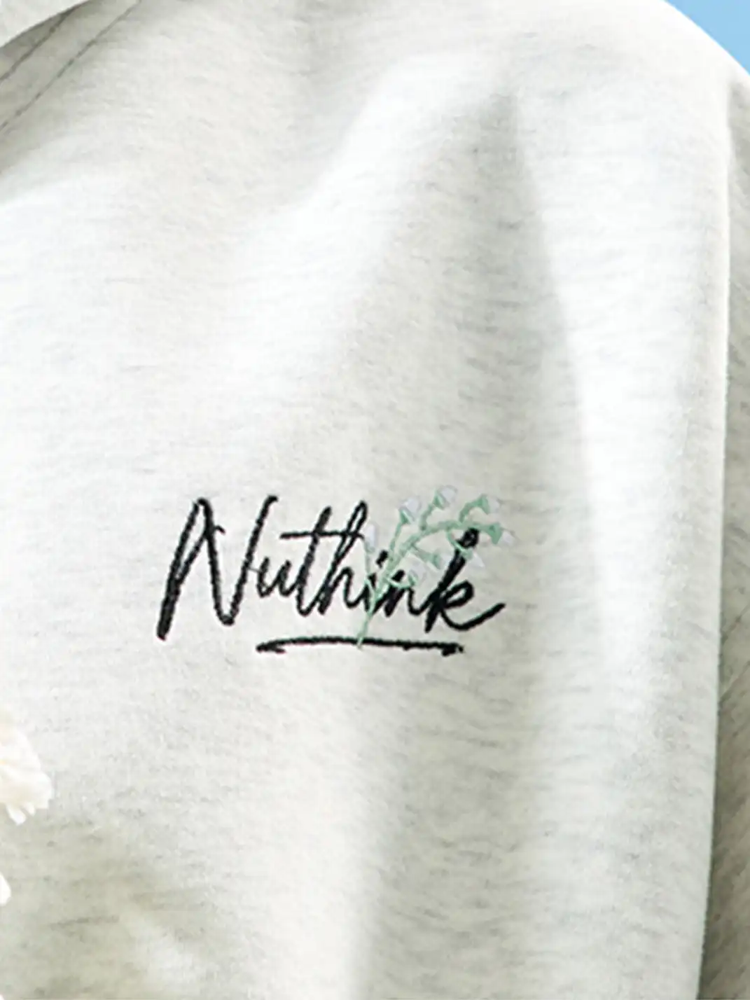 Nuthink | Floral Embroidery Hoodie