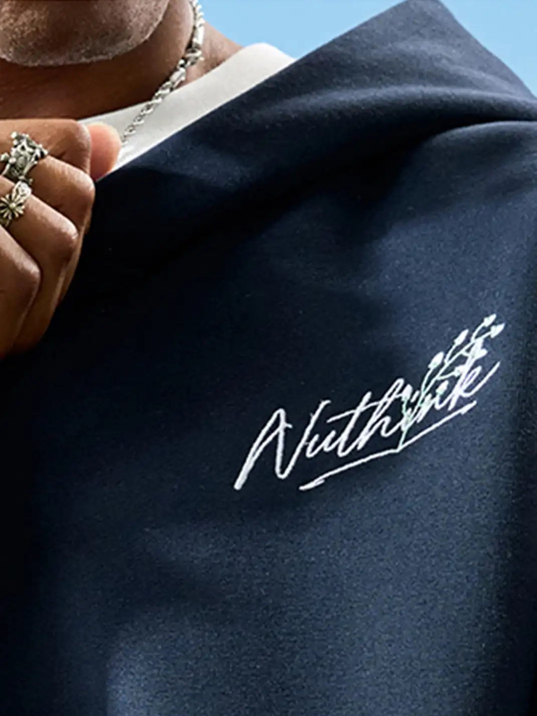 Nuthink | Floral Embroidery Hoodie