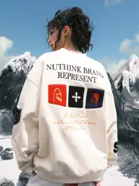 Nuthink | Heavy Embroidery Logo Sweatshirt