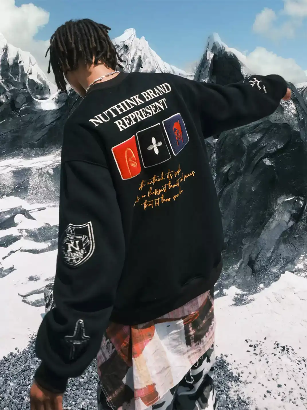 Nuthink | Heavy Embroidery Logo Sweatshirt
