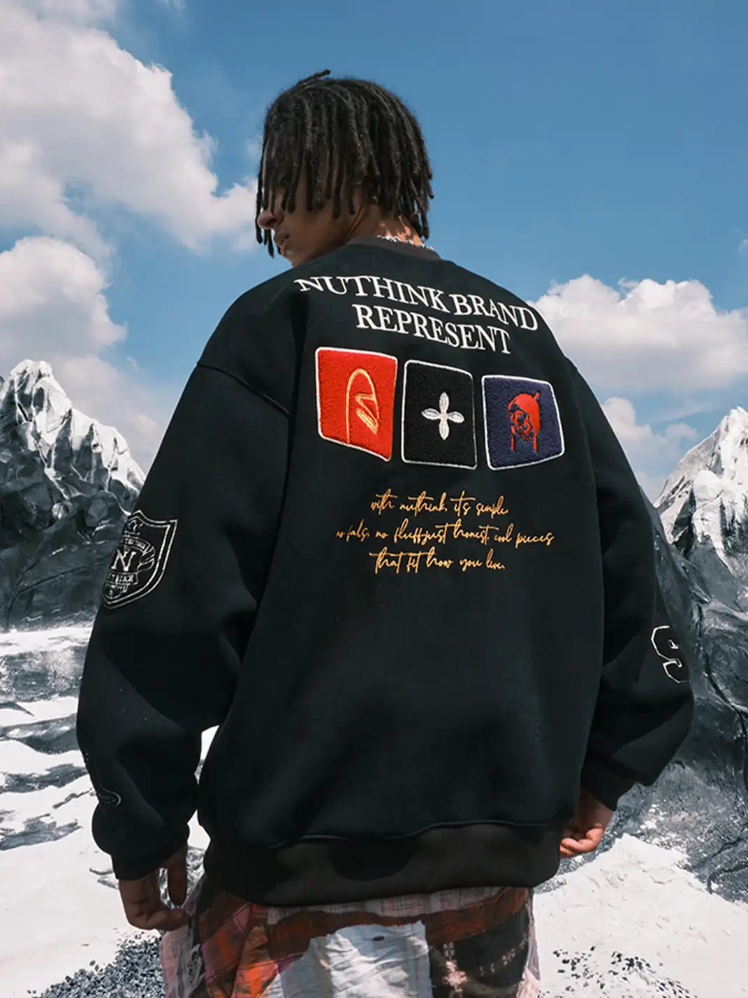 Nuthink | Heavy Embroidery Logo Sweatshirt