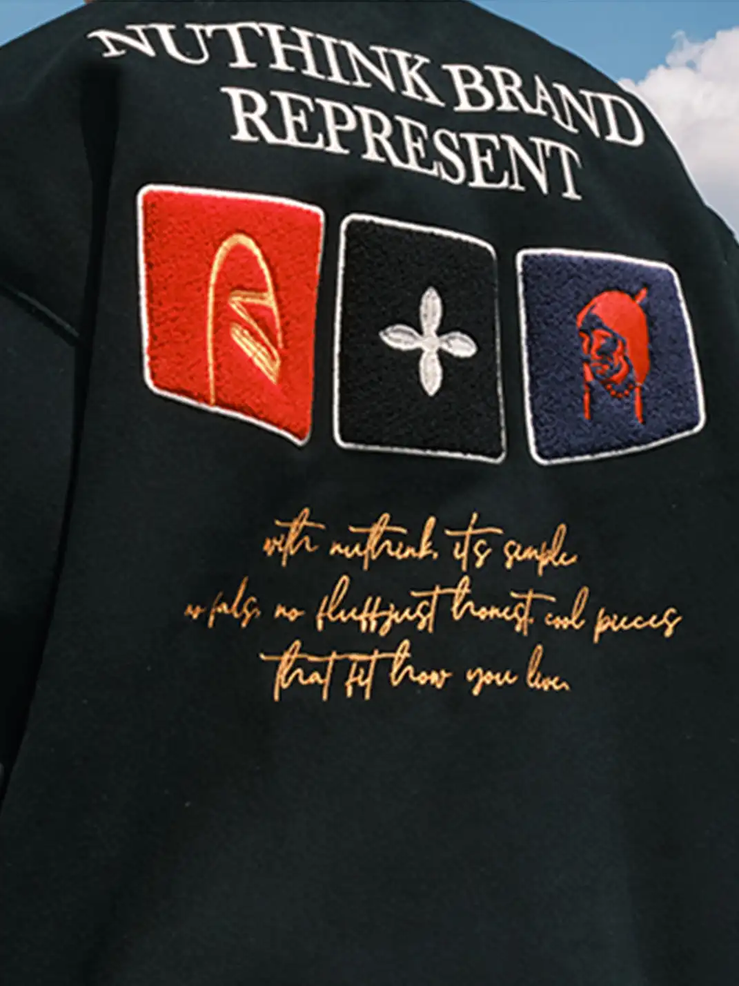 Nuthink | Heavy Embroidery Logo Sweatshirt