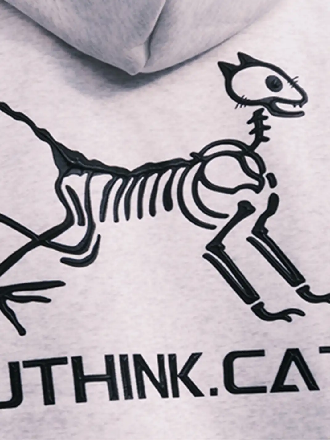 Nuthink | Vintage Kitten Skull Hooded Sweatshirt Jacket