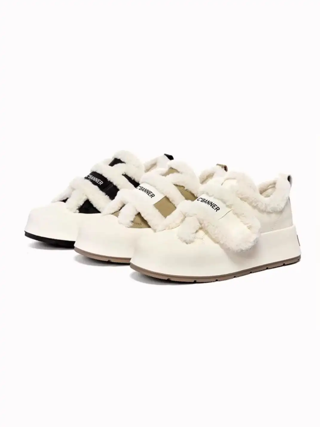 C.BANNER丨Casual Plush Velcro Platform Shoes
