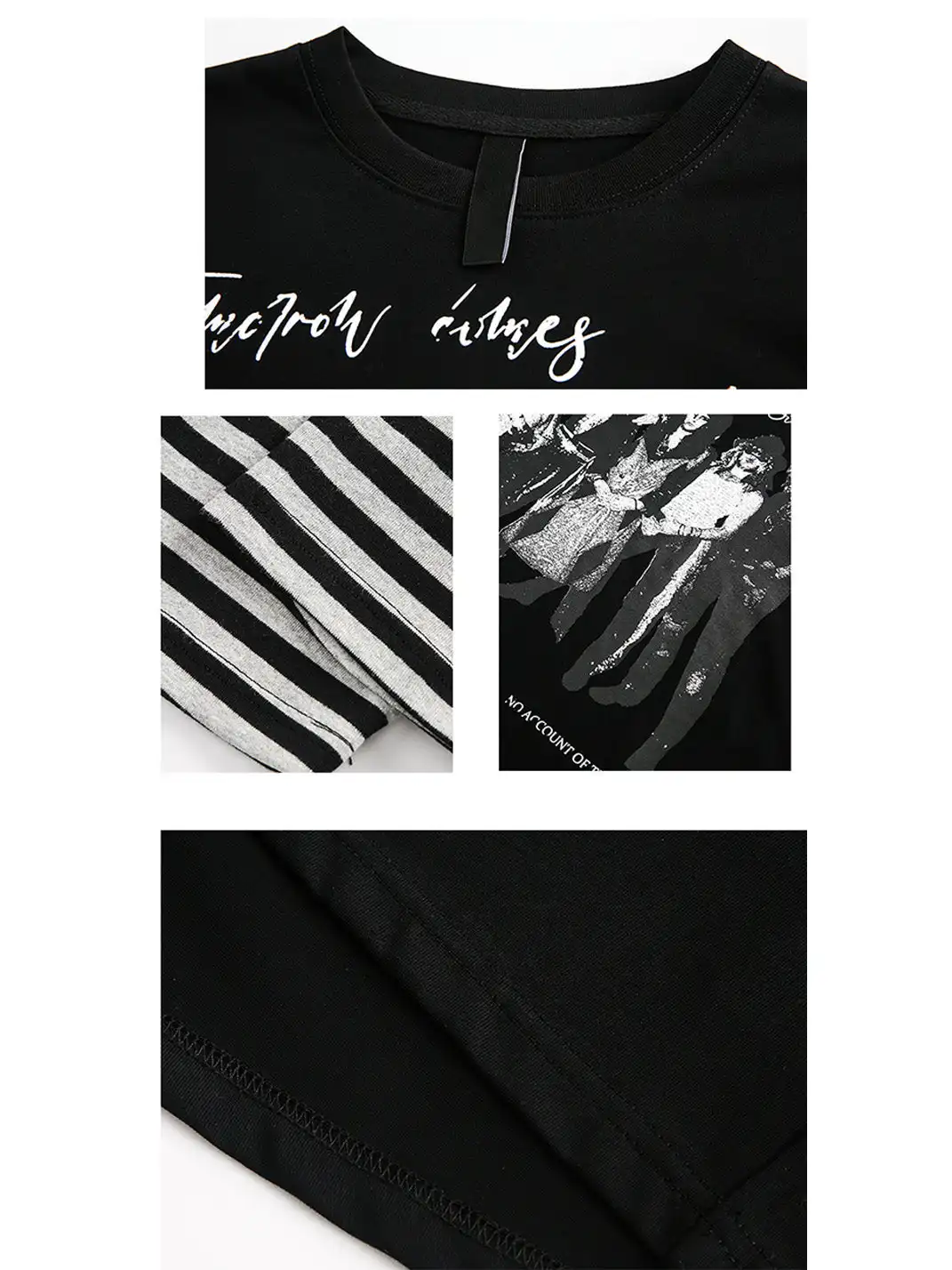 BIGGOLD | Print Faux Two-Piece Striped Shirt