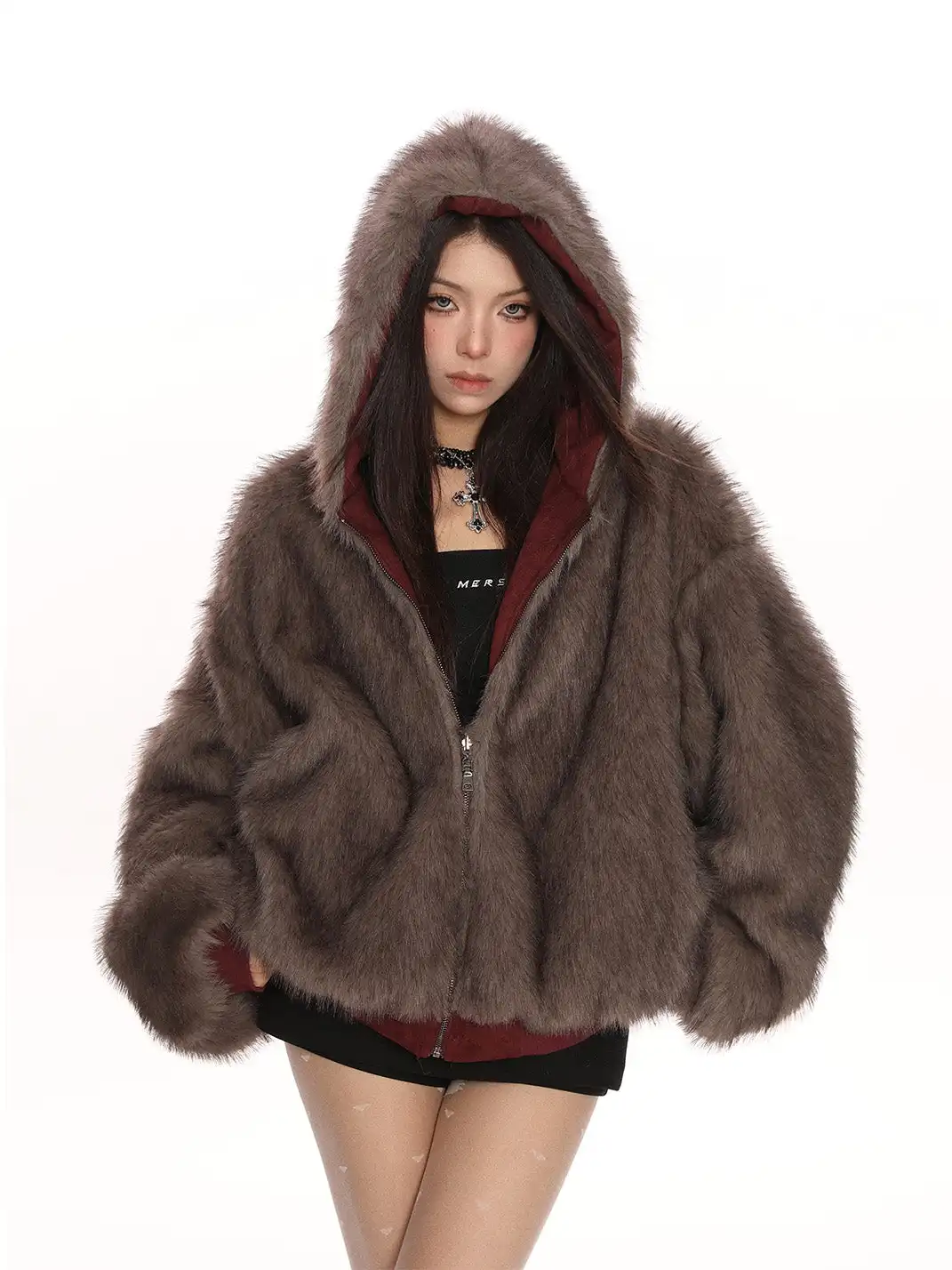 BIGGOLD | Suede Plush Reversible Parka Jacket