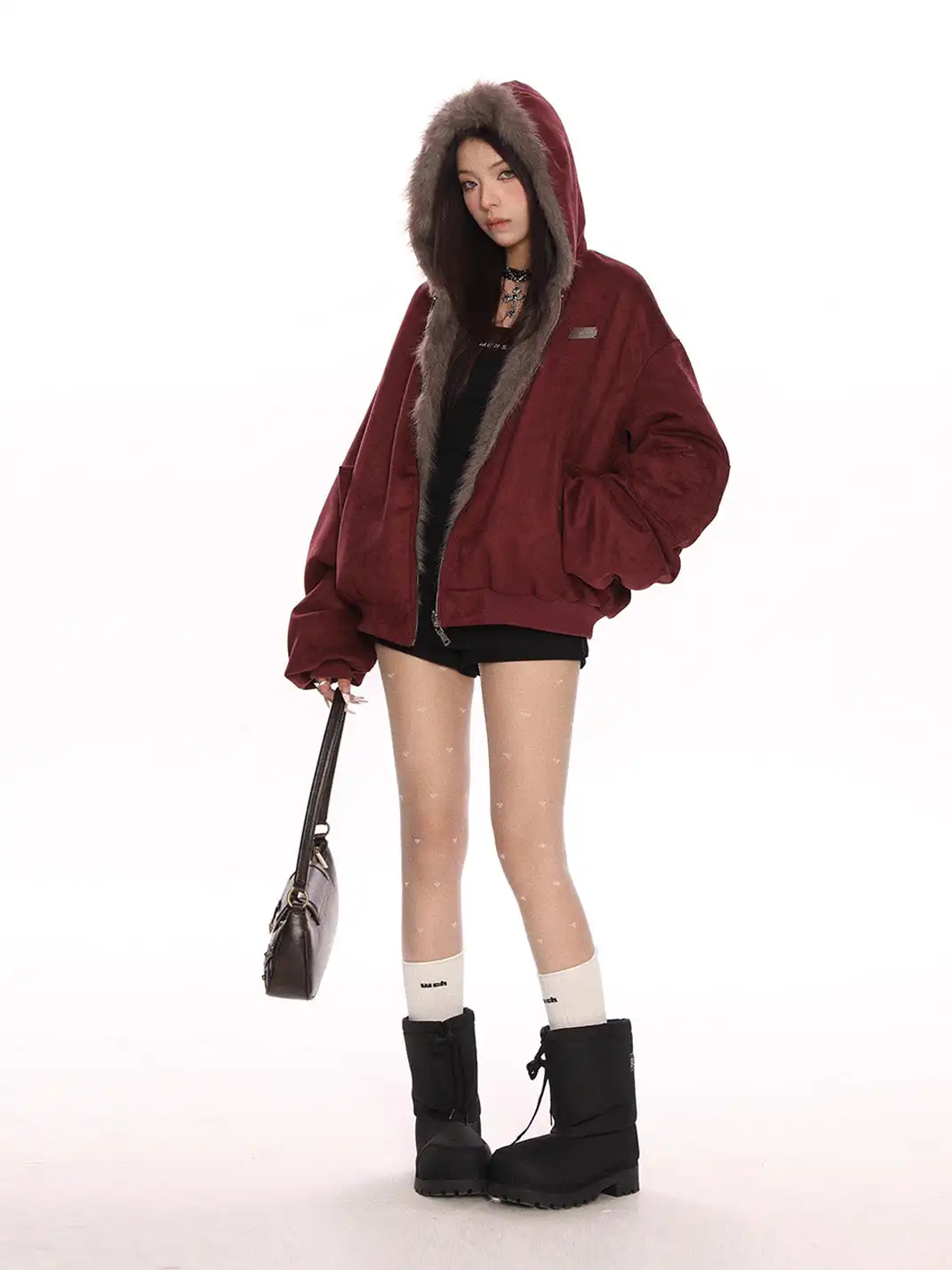 BIGGOLD | Suede Plush Reversible Parka Jacket