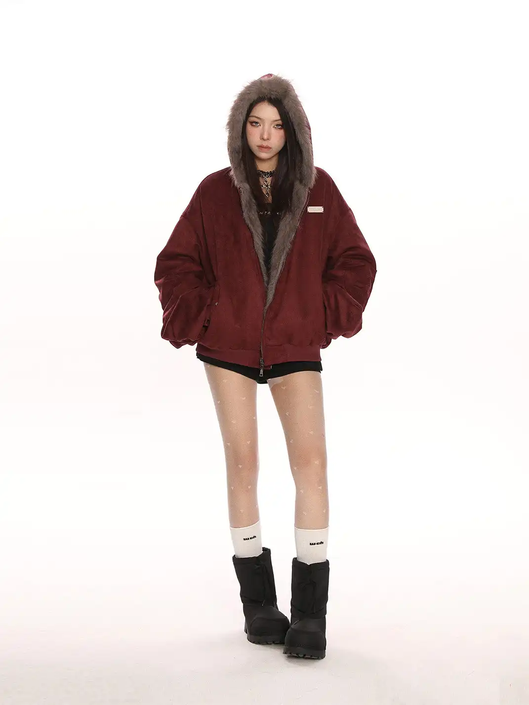 BIGGOLD | Suede Plush Reversible Parka Jacket