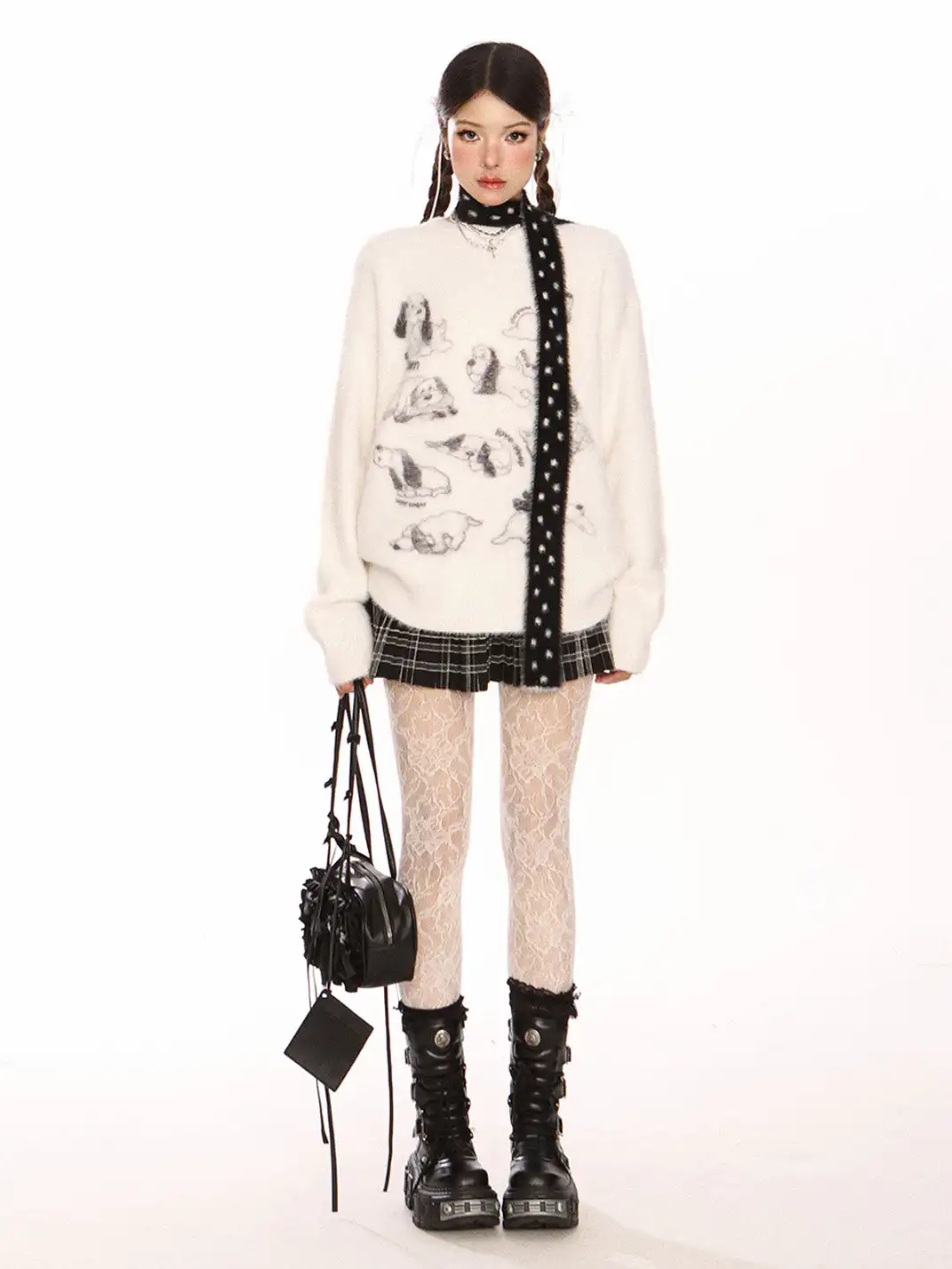 BIGGOLD | Puppy Mohair Sweater With Scarf