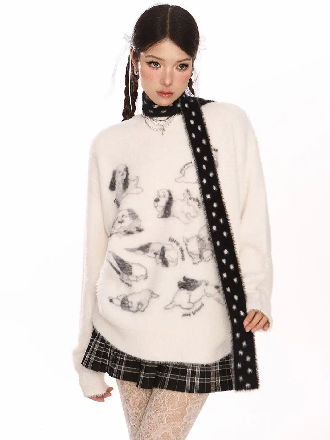 BIGGOLD | Puppy Mohair Sweater With Scarf