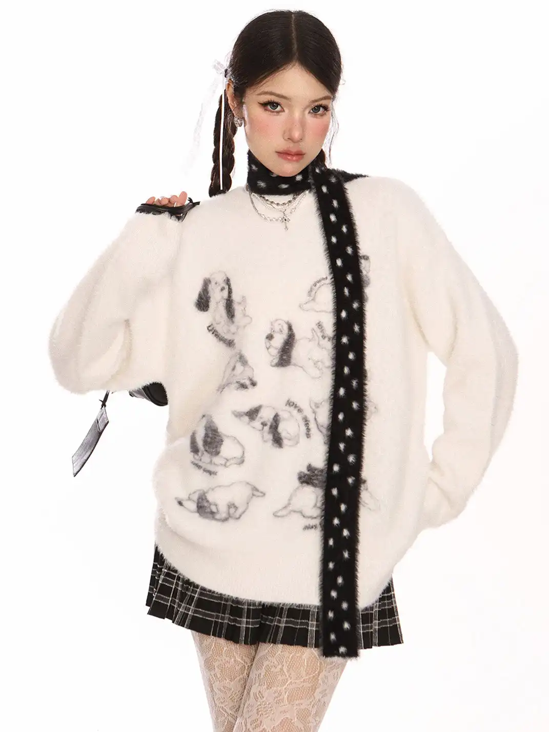 BIGGOLD | Puppy Mohair Sweater With Scarf