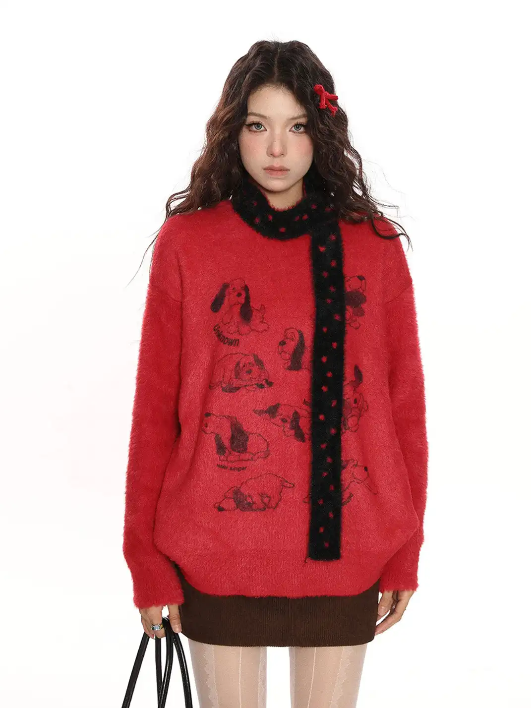 BIGGOLD | Puppy Mohair Sweater With Scarf