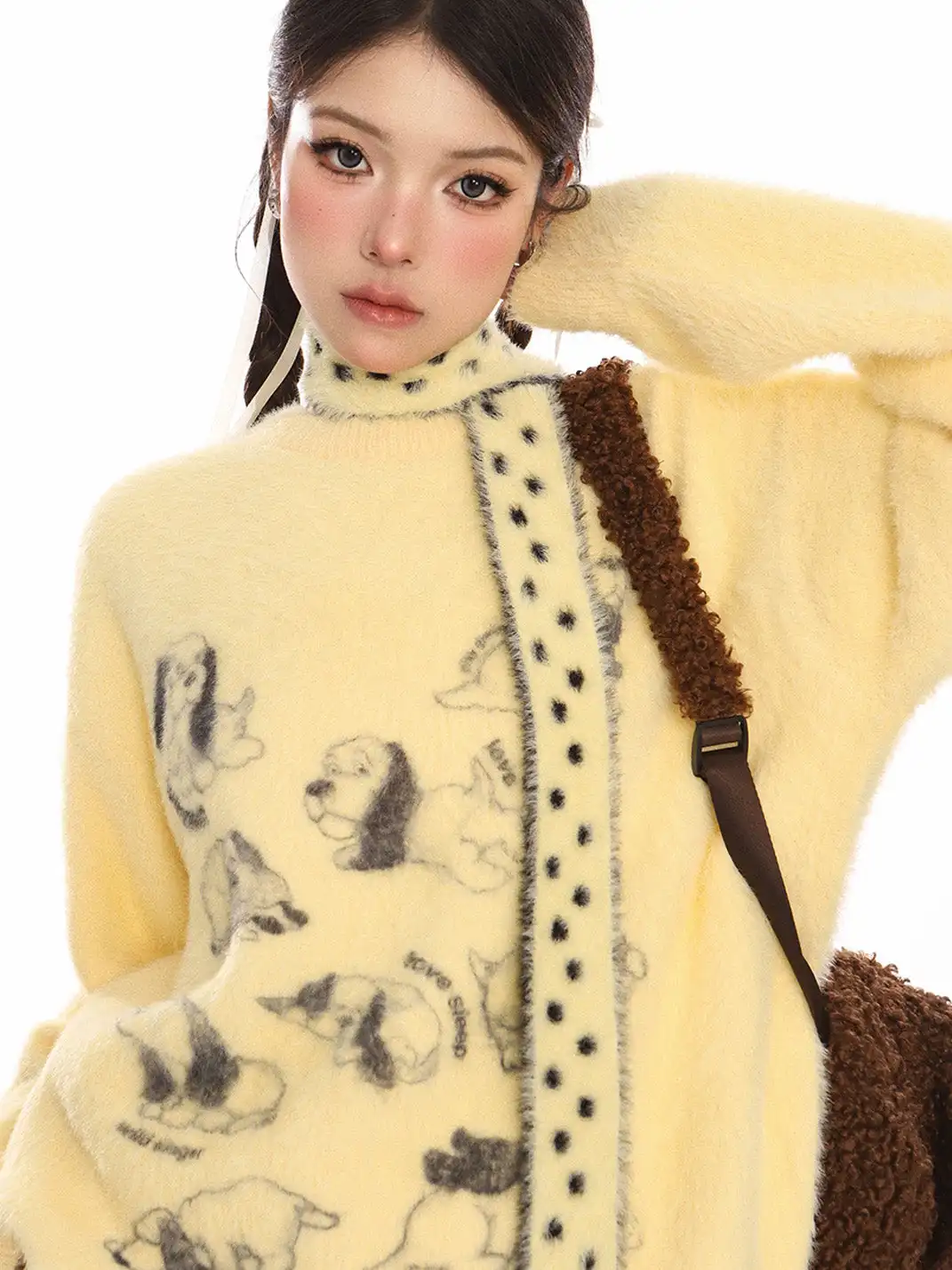 BIGGOLD | Puppy Mohair Sweater With Scarf