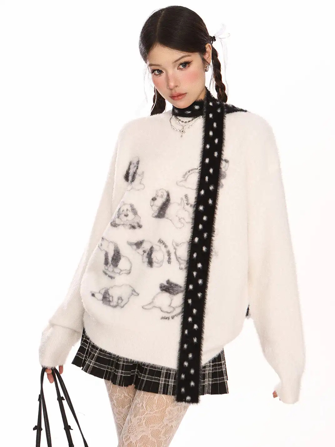 BIGGOLD | Puppy Mohair Sweater With Scarf
