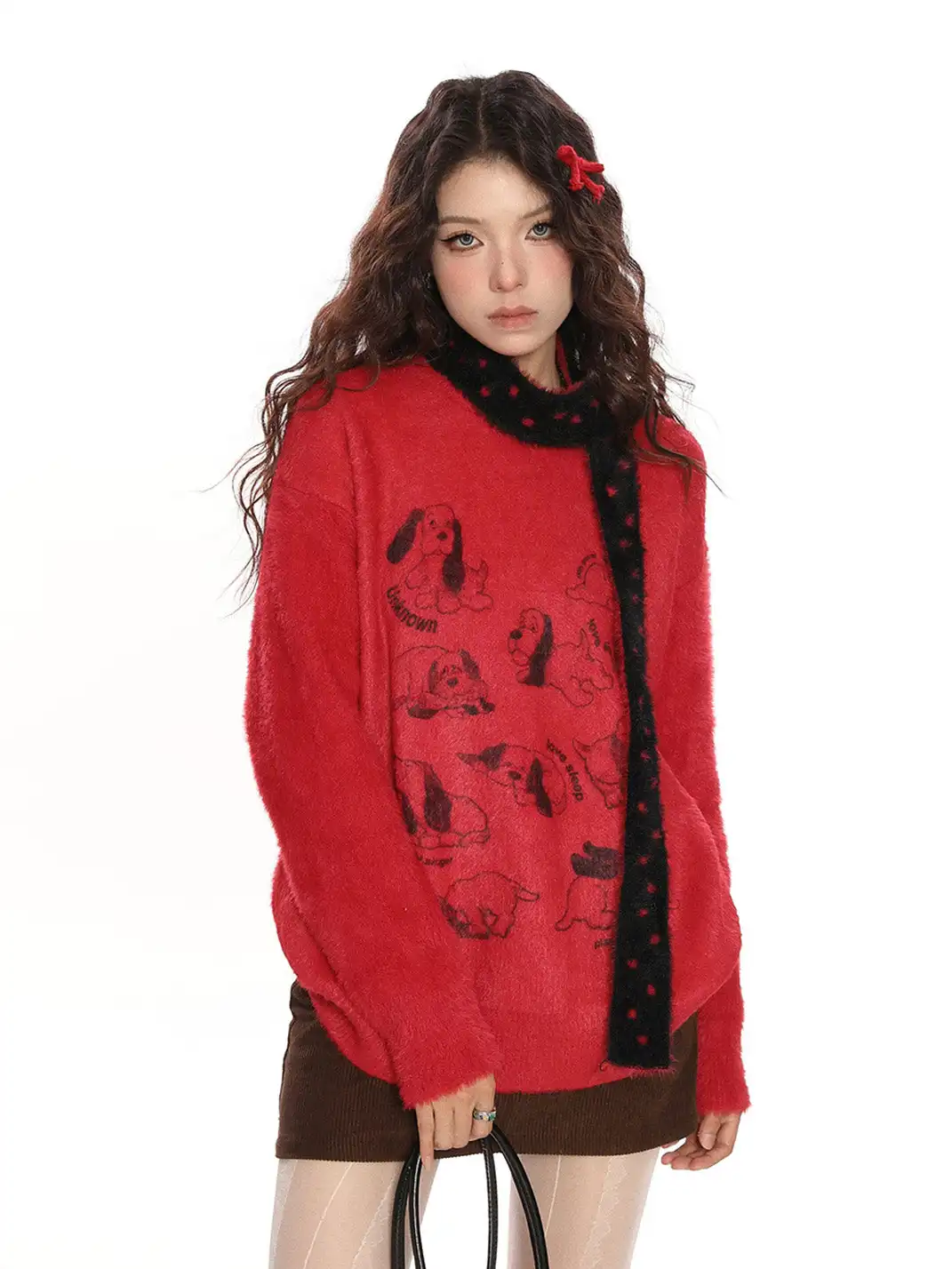 BIGGOLD | Puppy Mohair Sweater With Scarf