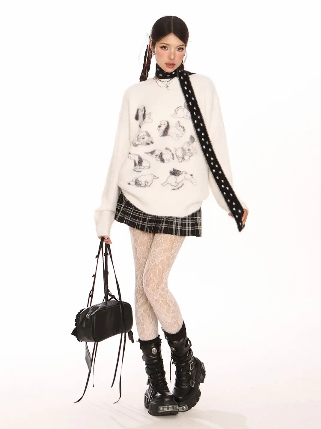 BIGGOLD | Puppy Mohair Sweater With Scarf