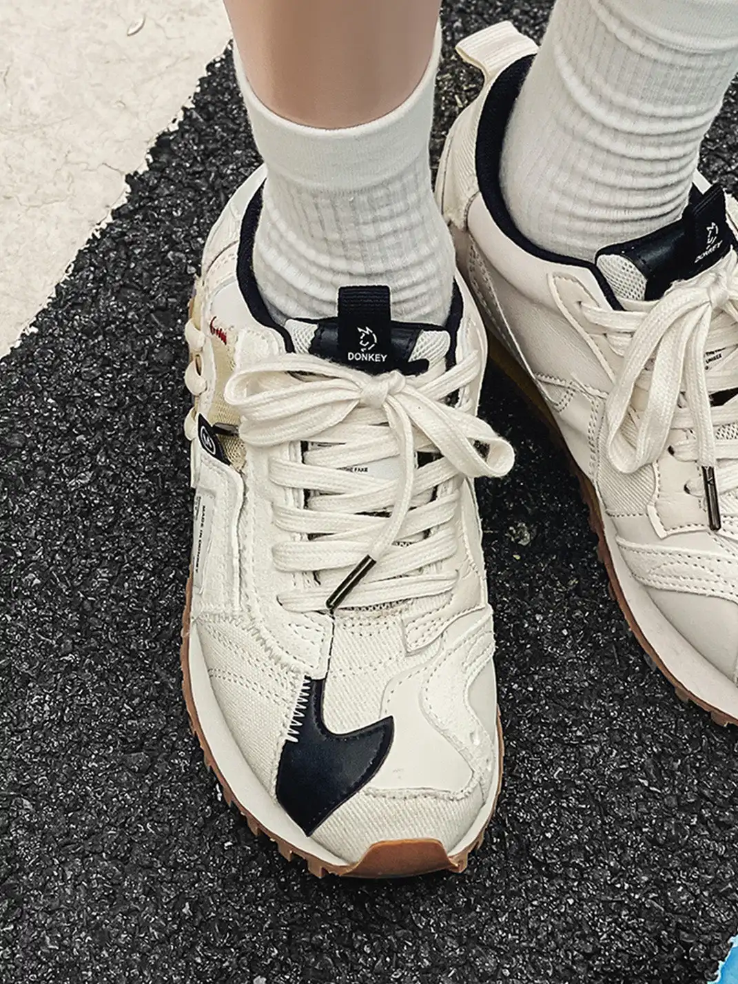 MULE DONKEY | Waffle Sole Retro Running Sneakers