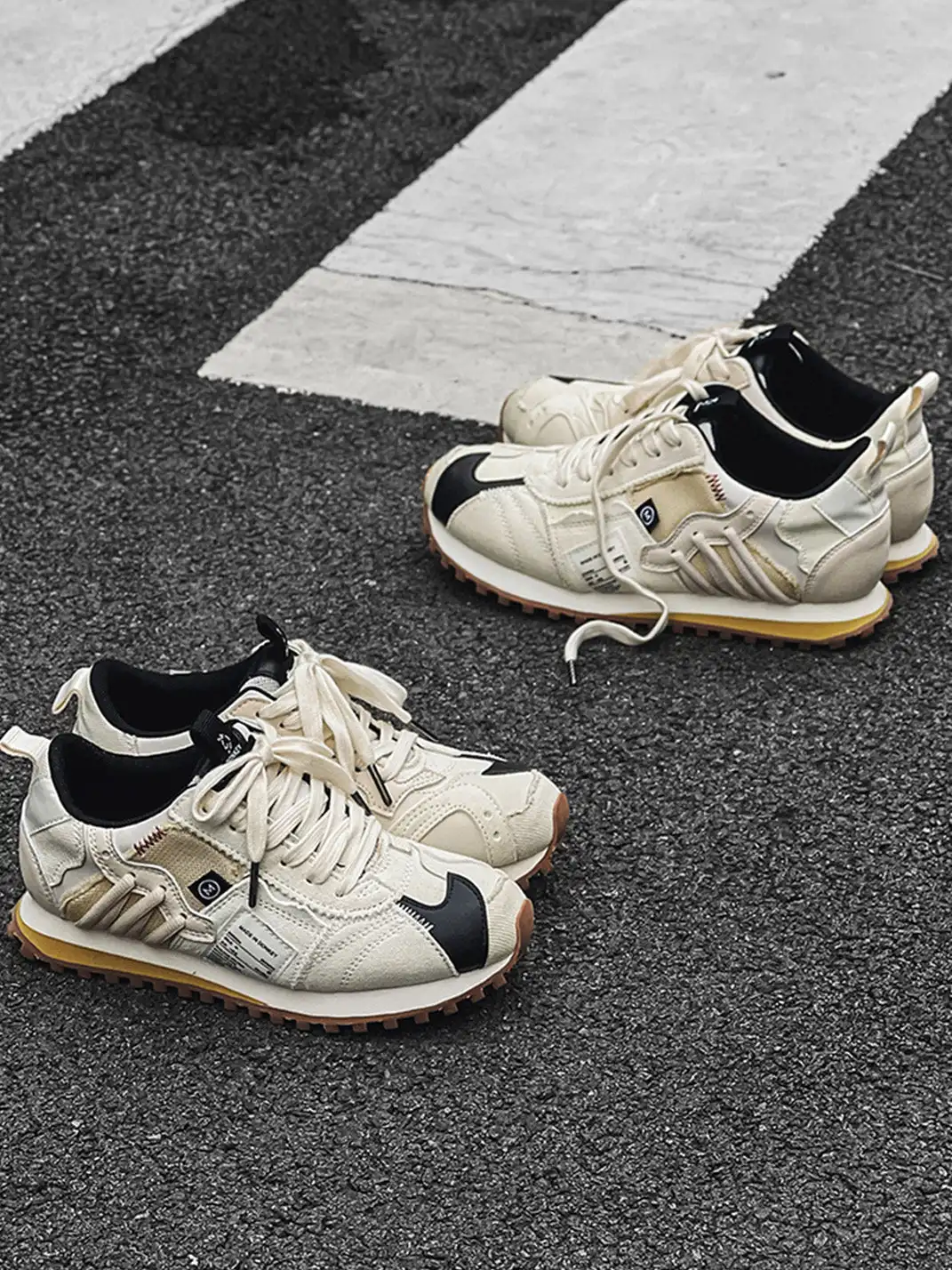 MULE DONKEY | Waffle Sole Retro Running Sneakers