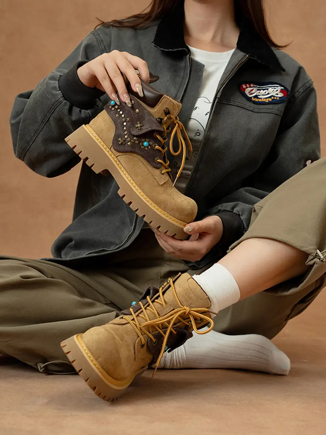 MULE DONKEY | Retro Chunky Heel Work Boots
