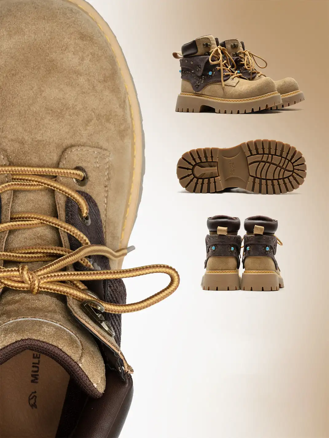 MULE DONKEY | Retro Chunky Heel Work Boots
