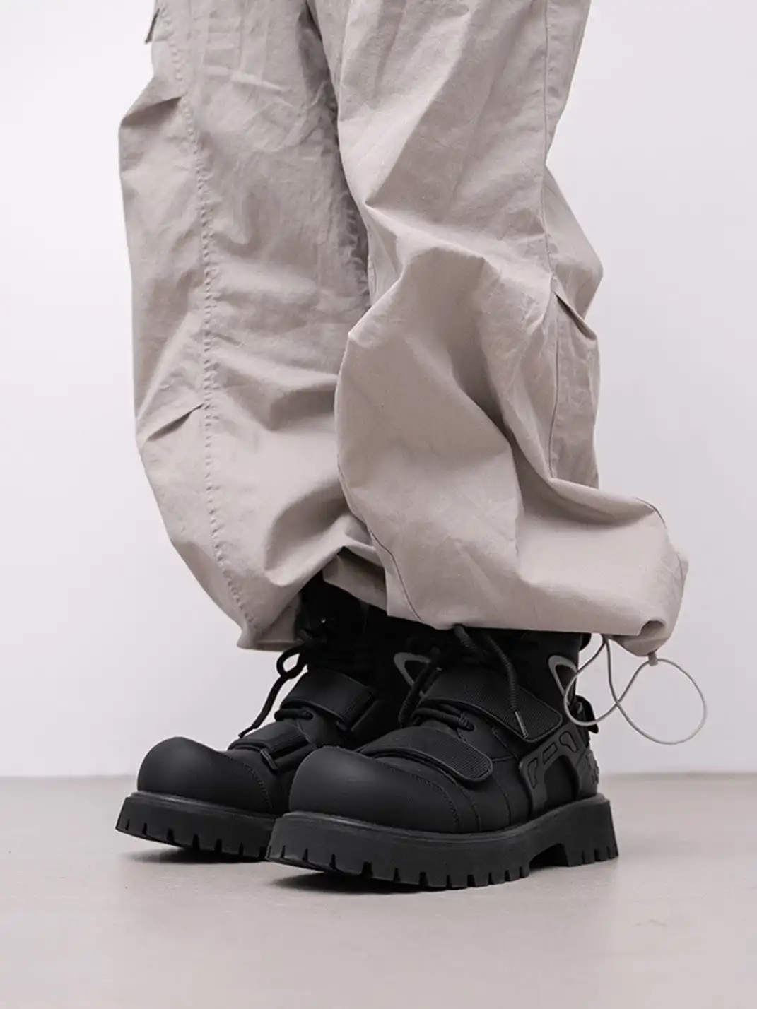 MULE DONKEY | Velcro Strap Chunky Motorcycle Boots