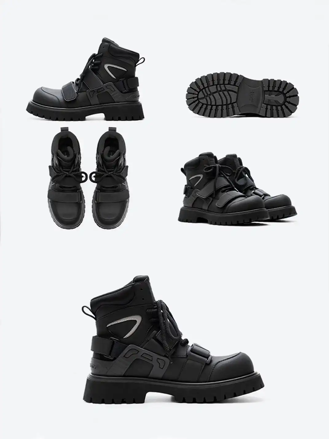 MULE DONKEY | Velcro Strap Chunky Motorcycle Boots