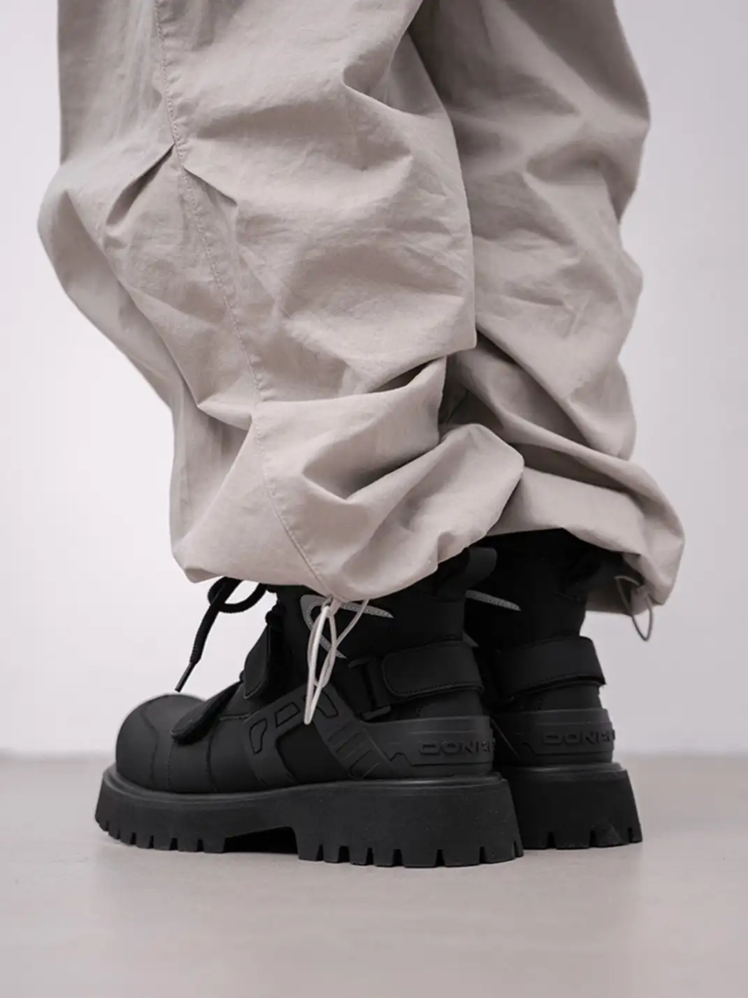 MULE DONKEY | Velcro Strap Chunky Motorcycle Boots