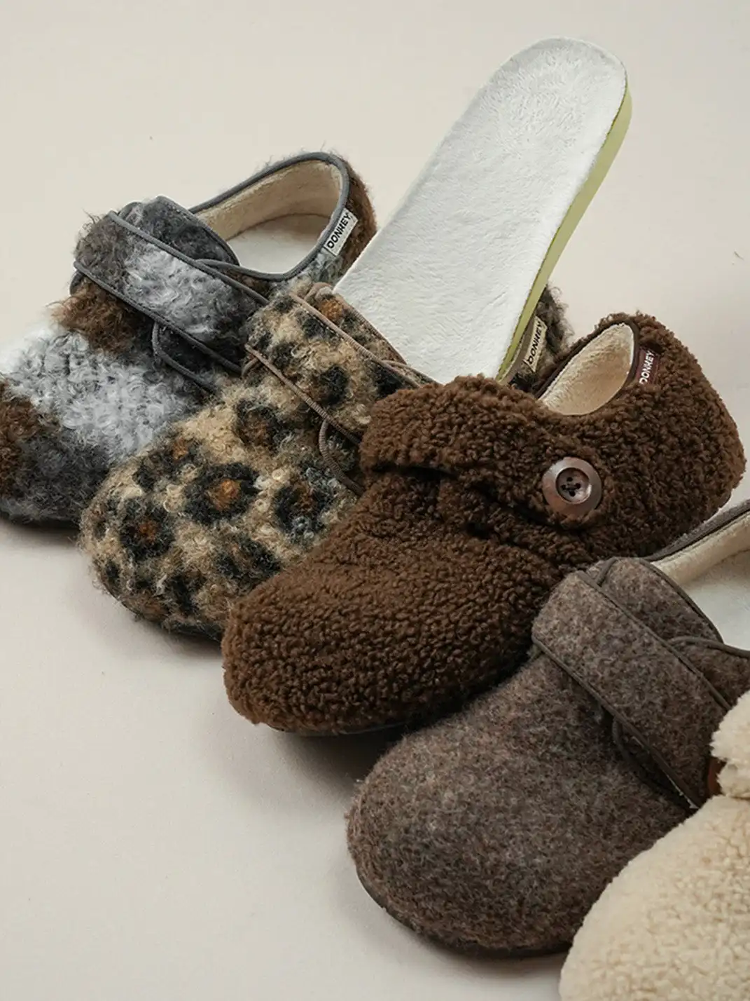 MULE DONKEY | Fleece Lined Velcro Slip-On Shoes