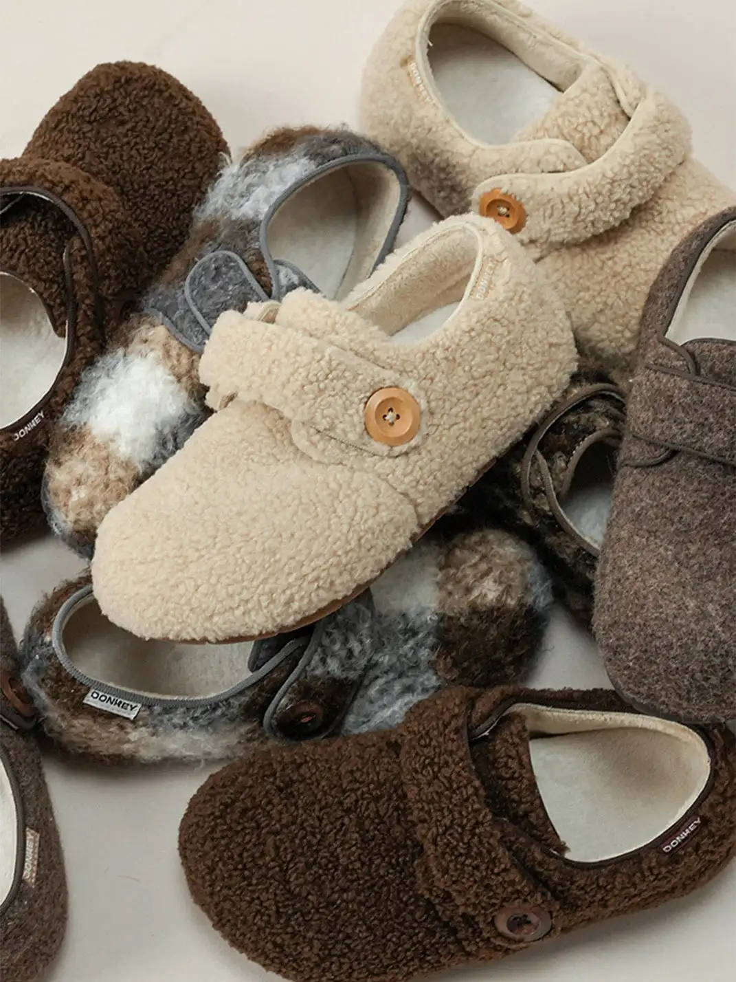 MULE DONKEY | Fleece Lined Velcro Slip-On Shoes