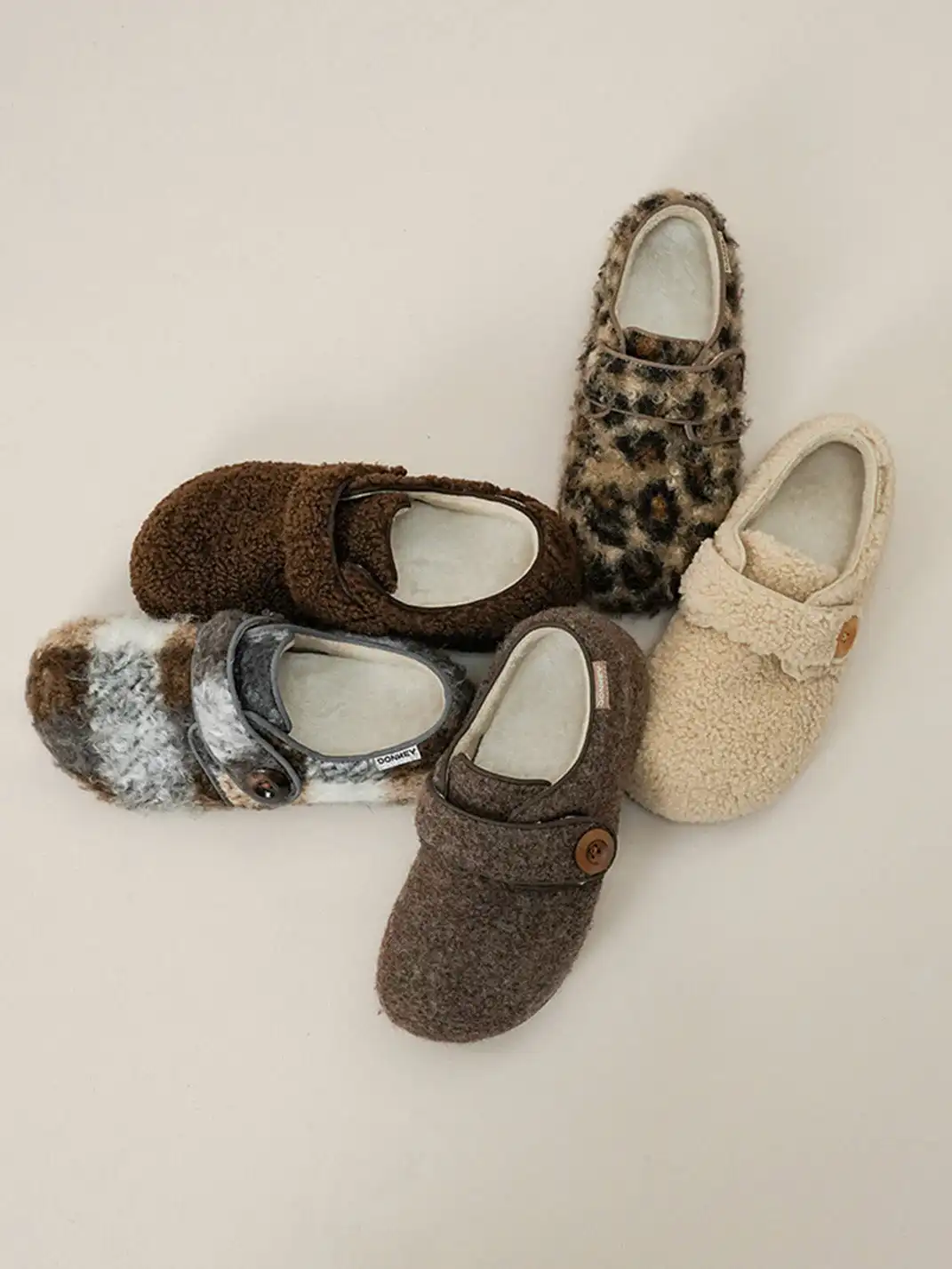 MULE DONKEY | Fleece Lined Velcro Slip-On Shoes
