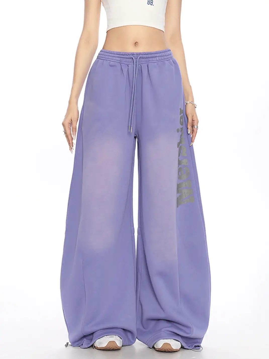 BIGGOLD | Retro Print Wide Leg Sweatpants
