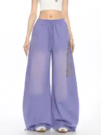 BIGGOLD | Retro Print Wide Leg Sweatpants