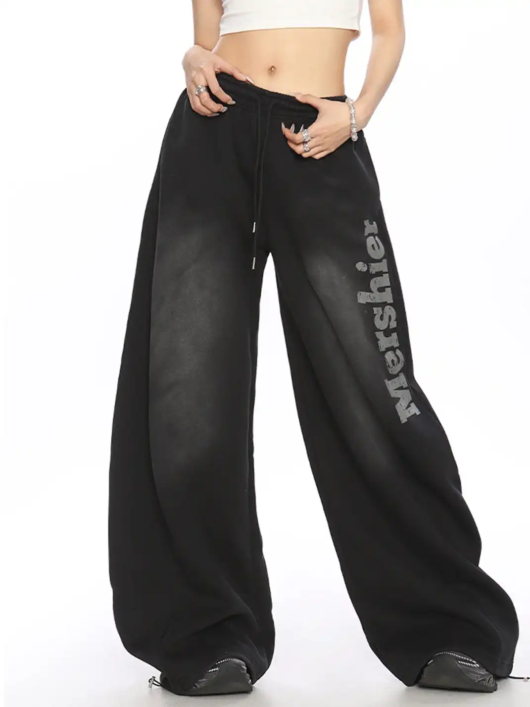 BIGGOLD | Retro Print Wide Leg Sweatpants