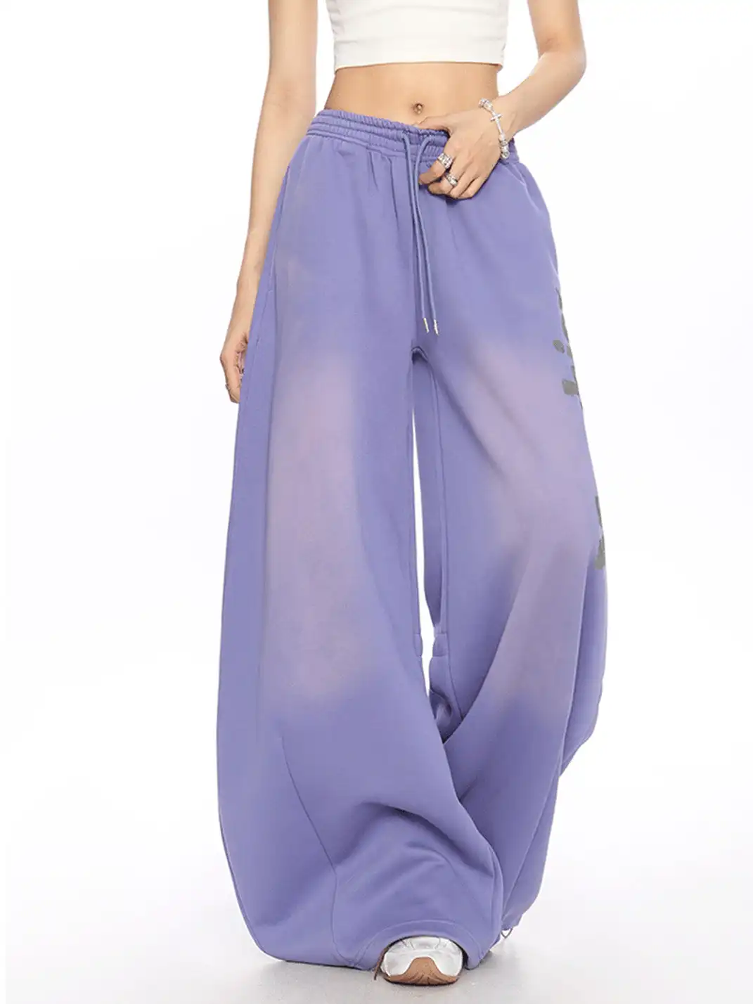 BIGGOLD | Retro Print Wide Leg Sweatpants