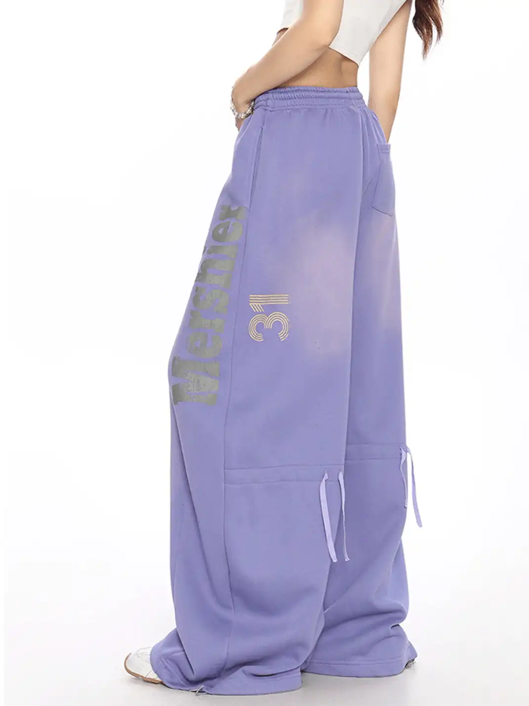 BIGGOLD | Retro Print Wide Leg Sweatpants