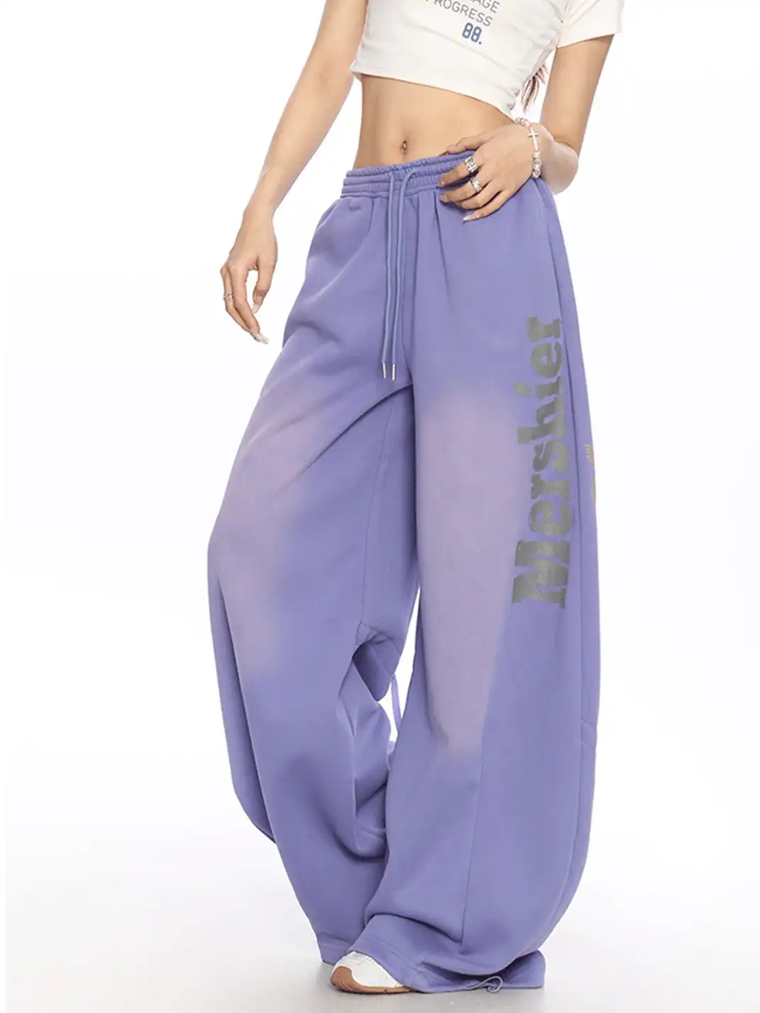 BIGGOLD | Retro Print Wide Leg Sweatpants