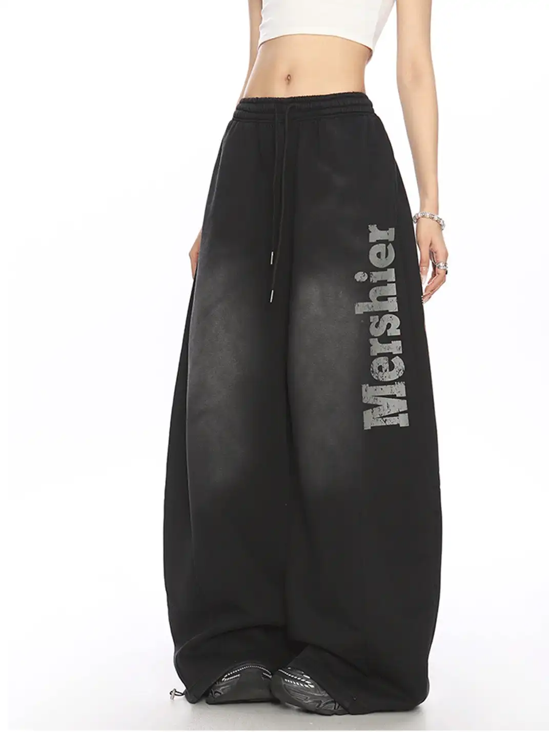 BIGGOLD | Retro Print Wide Leg Sweatpants