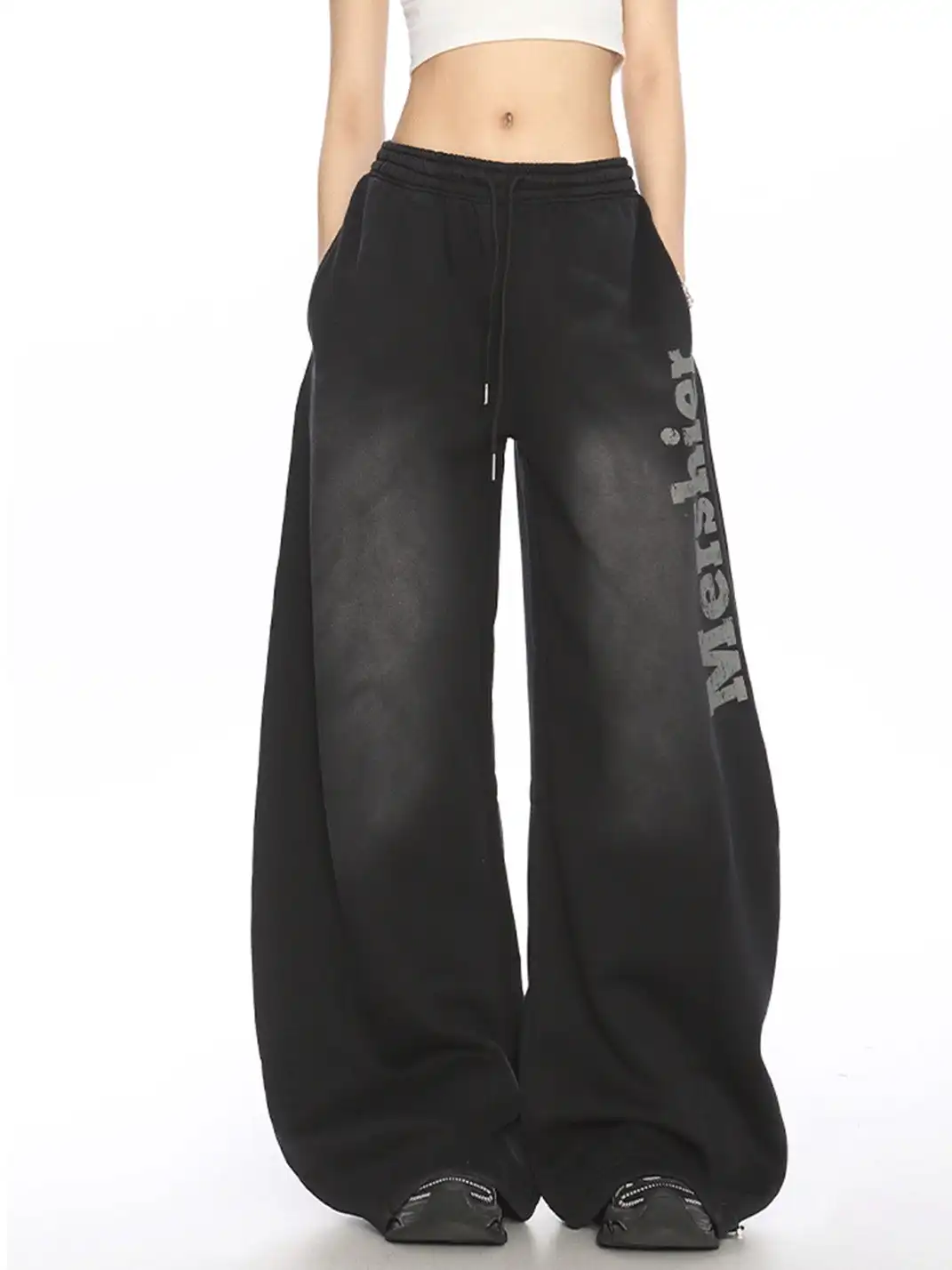BIGGOLD | Retro Print Wide Leg Sweatpants