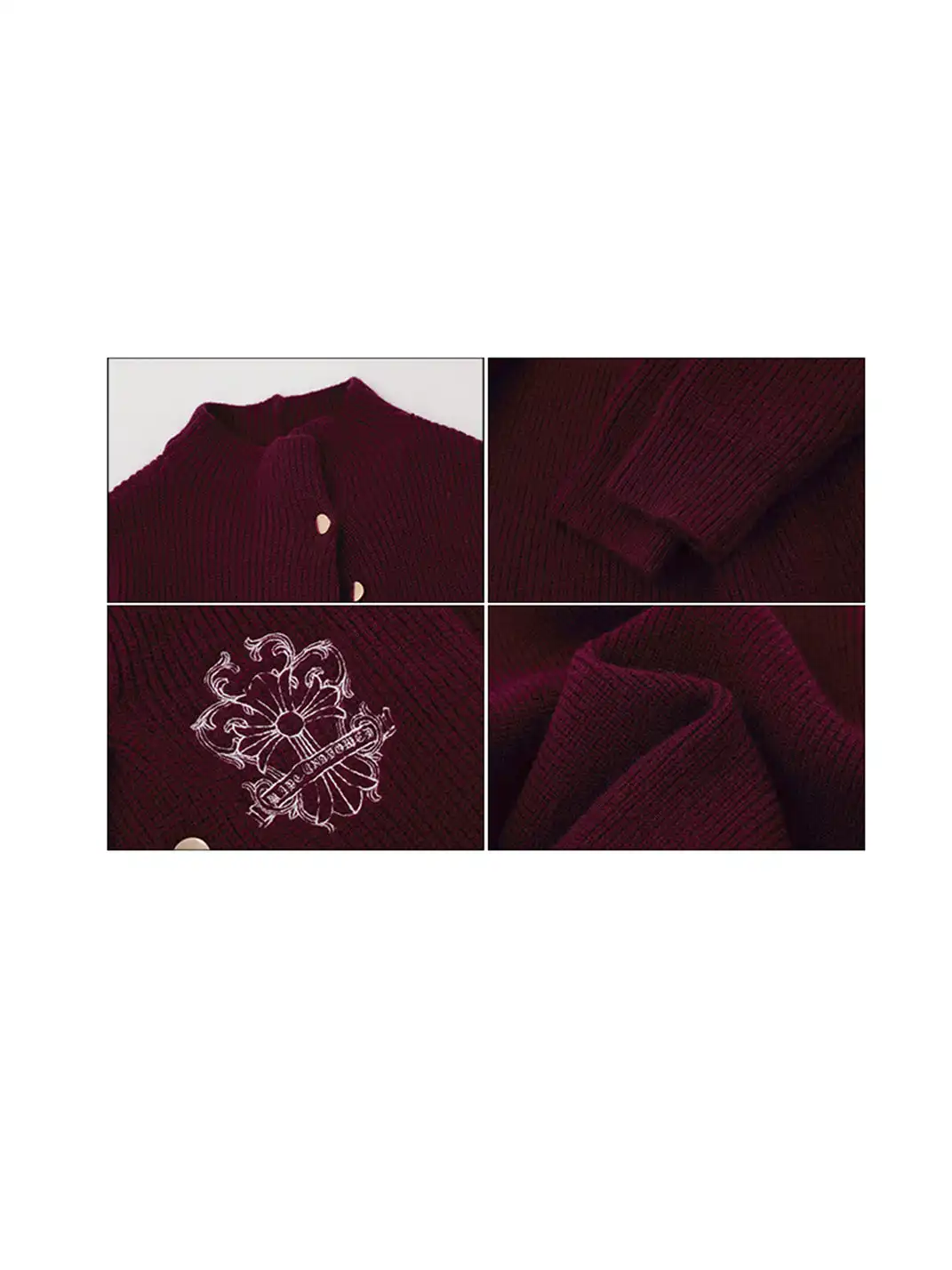 BIGGOLD | Irregular Neckline Embroidered Sweater