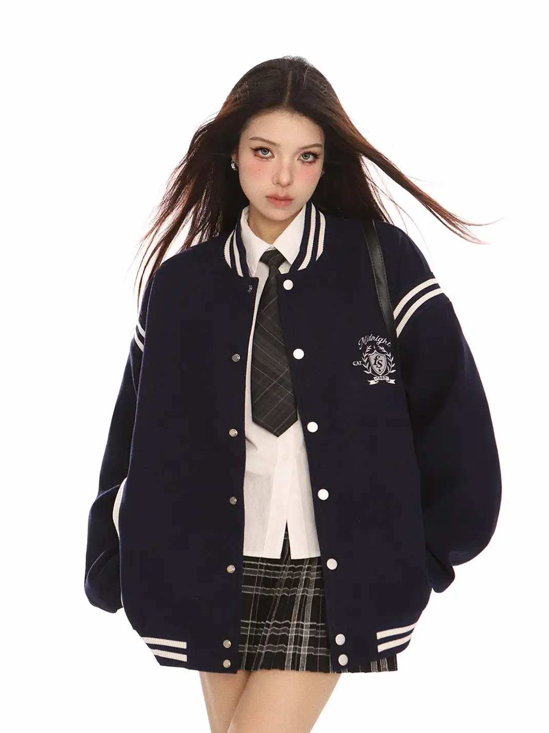 BIGGOLD | Vintage Embroidered Preppy Baseball Jacket