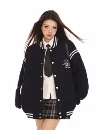 BIGGOLD | Vintage Embroidered Preppy Baseball Jacket